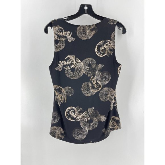 White House Black Market Sleeveless Nautilus Seashell Print Top Blouse Size S - Picture 4 of 14